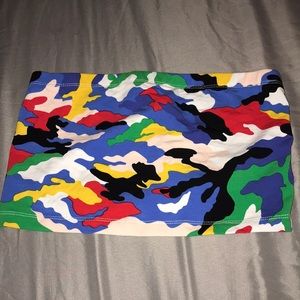 A multi color tube top